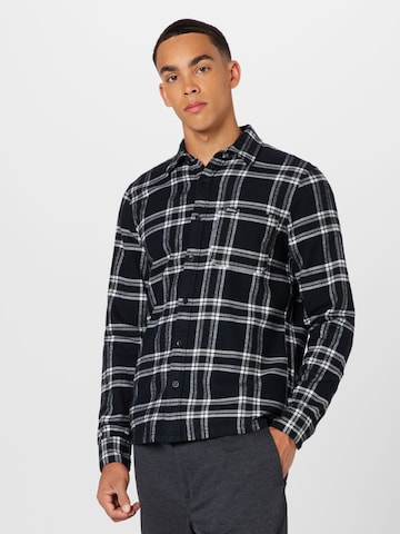 HOLLISTER Regular fit Button Up Shirt in Black: front