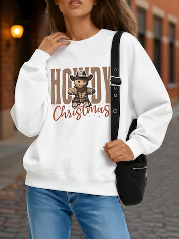 GORHEY Sweatshirt 'Women's Oversized Sweatshirt with  Letter Print, Warm Fleece Blend'‌‌‌‌‌‌‌ in Weiß: Vorderseite