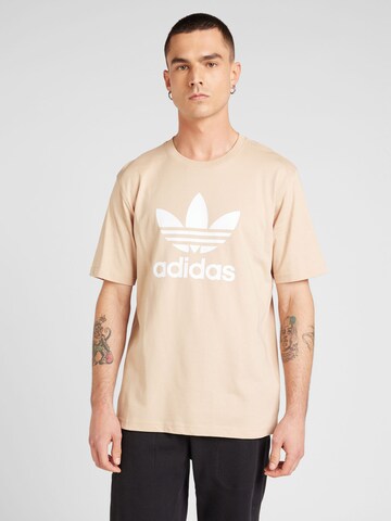 ADIDAS ORIGINALS Shirt 'Adicolor Trefoil' in Beige: front