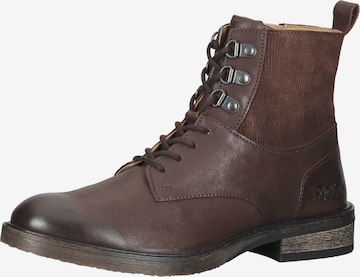 Kickers Lace-Up Ankle Boots in Brown: front