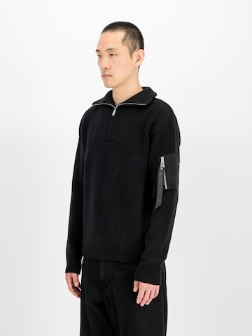 ALPHA INDUSTRIES Pullover in Schwarz: Vorderseite