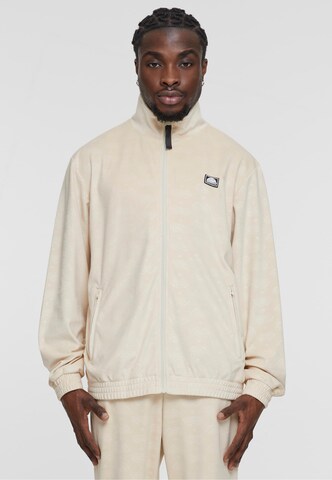 SOUTHPOLE Zip-Up Hoodie in Beige: front