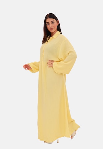 Abito camicia di Elara in giallo