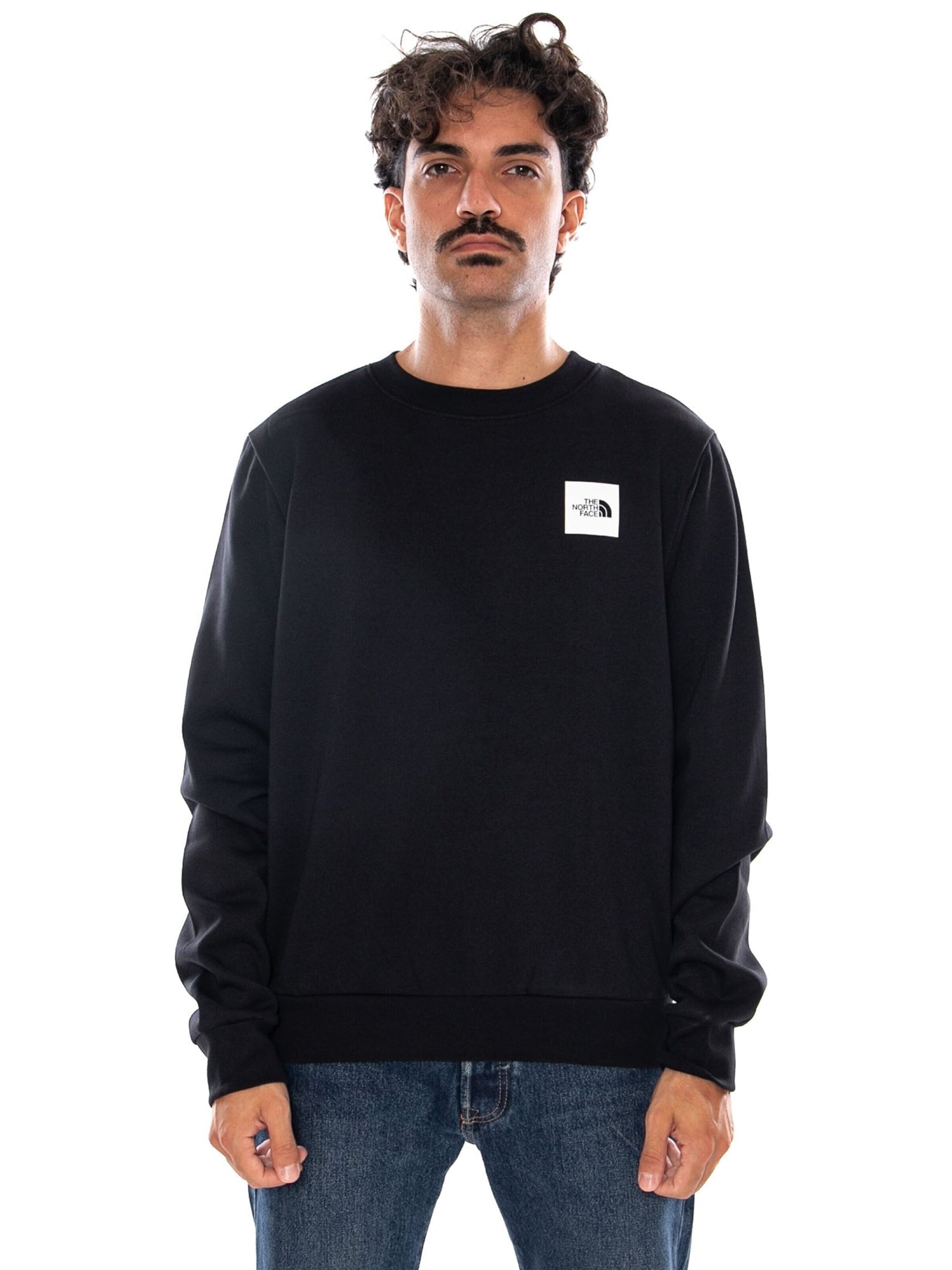 THE NORTH FACE Sweatshirt 'M BOX HD REG CREW TNF BLACK' in Black: front
