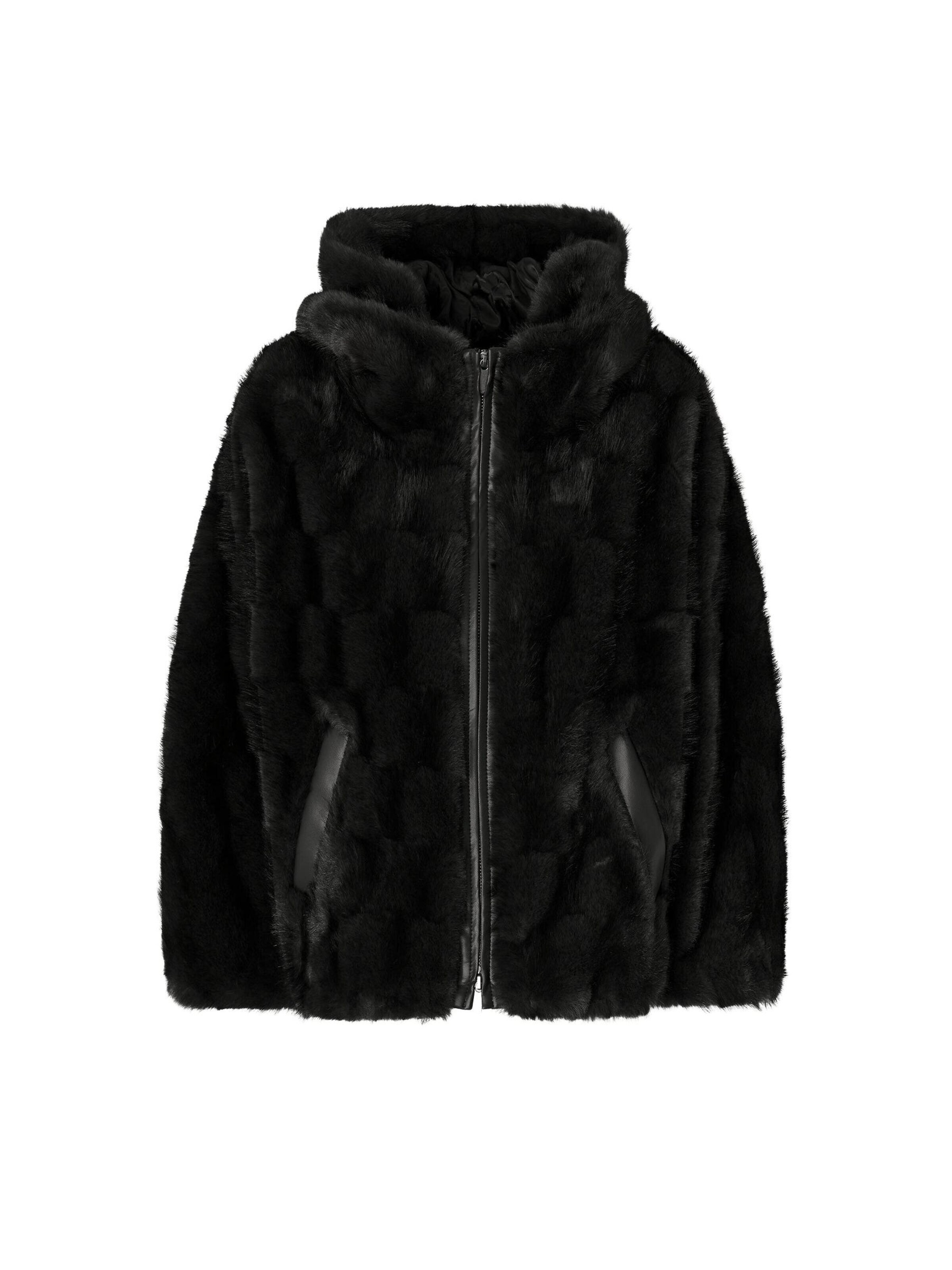 PINKO Winter jacket 'PINKO CADETIA  CAPPA ASPEN ASPETTO VISONE SCANA PELLICCIA' in Black: front