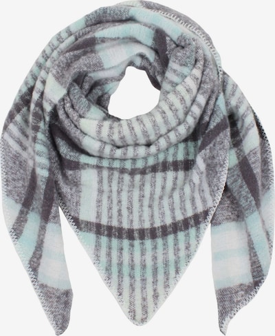 SAMAYA Superflauschiges Webdreieck Schal in rustikaler Boucle-Optik in grau / grün / schwarz, Produktansicht