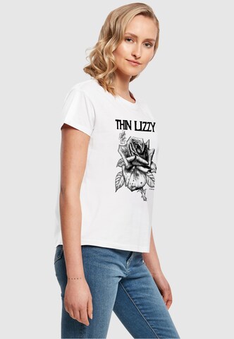Merchcode Shirt 'Thin Lizzy - Rose' in Wit