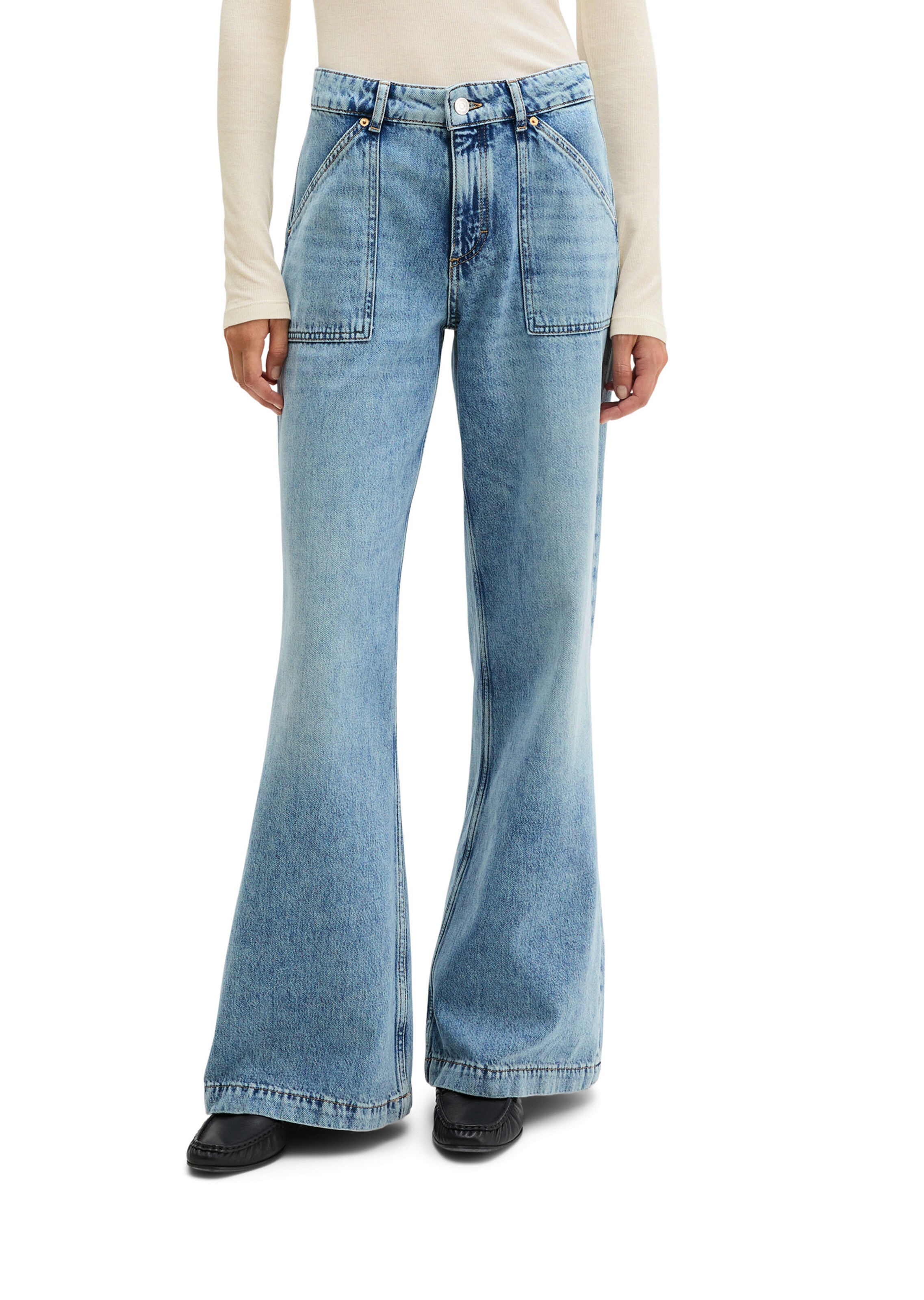 Marc O'Polo Flared Jeans 'Caya' in Blauw: voorkant