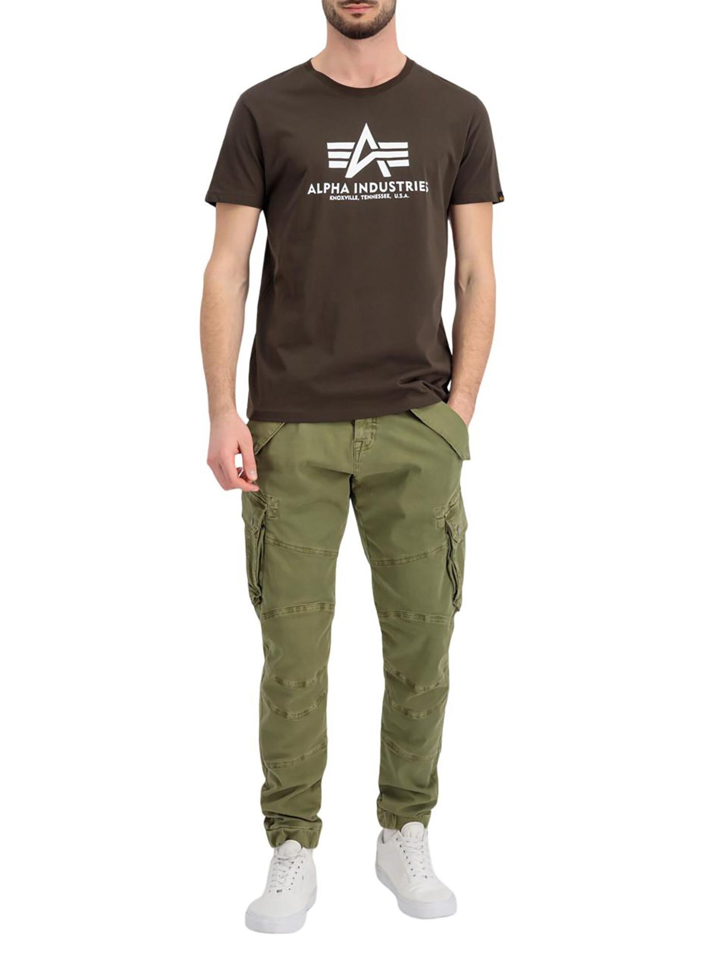 ALPHA INDUSTRIES Shirt 'Basic Logo'‌‌‌ in Grün