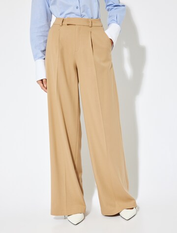 Koton Wide leg Bandplooibroek in Beige: voorkant