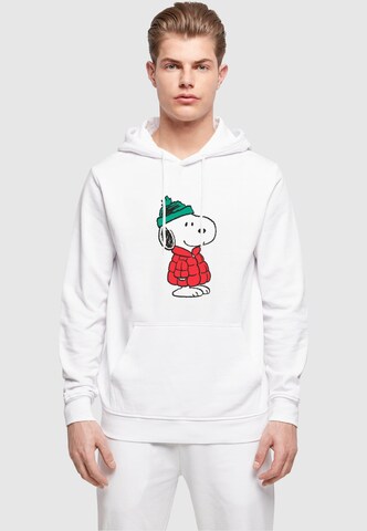 Merchcode Sweatshirt  'Peanuts Snoopy Dressed Up' in Weiß: predná strana