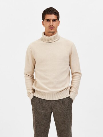 SELECTED HOMME Sweater 'Axel' in Beige: front
