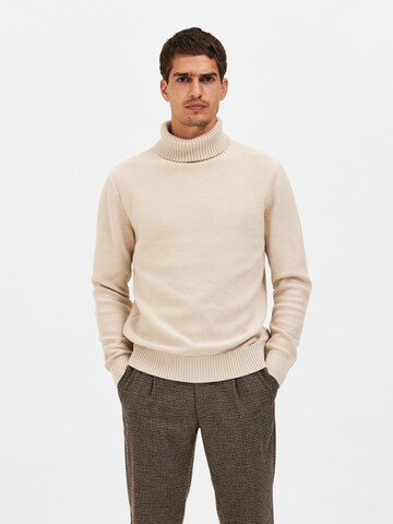 Pull-over 'Axel' SELECTED HOMME en beige : devant