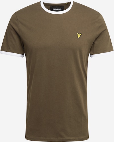 Lyle & Scott Shirt 'Ringer' in de kleur Donkerbruin / Geel / Zwart / Wit, Productweergave
