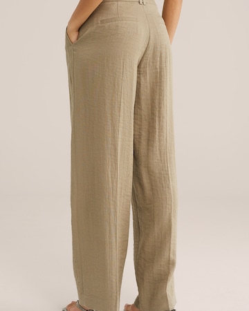 WE Fashion Широкий Брюки со складками в Серый