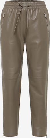 Carlo Colucci Regular Broek ' Demichiel ' in Beige: voorkant