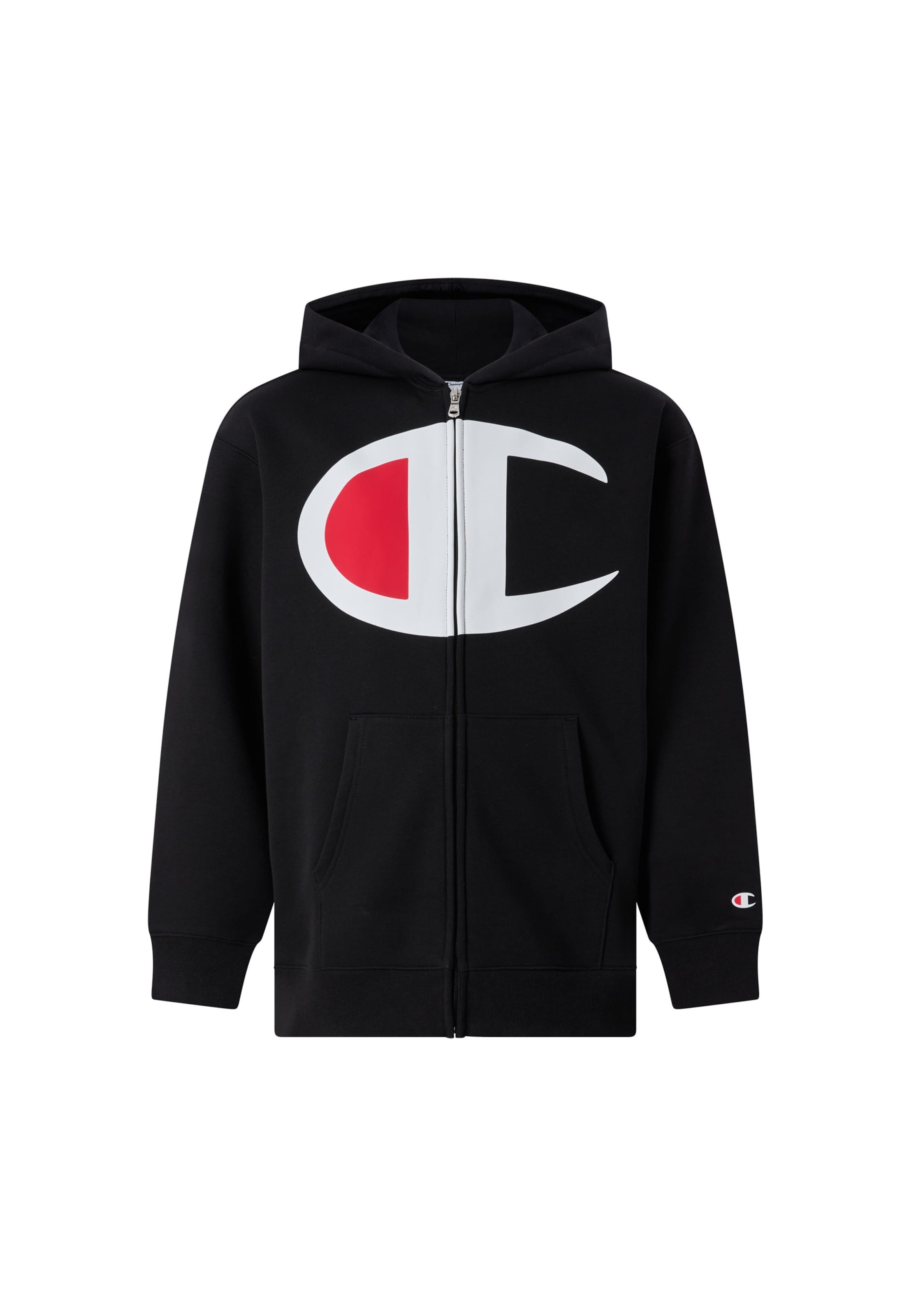 Champion Кофта на молнии в Черный: спереди