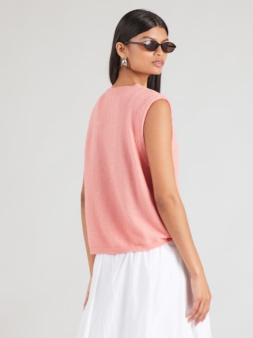 AMERICAN VINTAGE Pleten brezrokavnik 'NAGOO' | roza barva