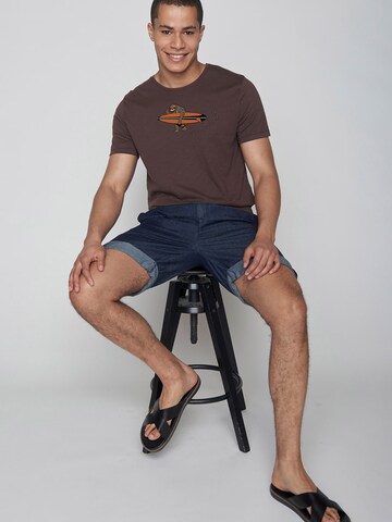 GREENBOMB Shirt 'Animal Sloth Surf' in Bruin
