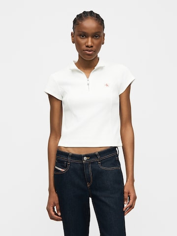 Regular Pantalon folklorique Calvin Klein Jeans en blanc : devant