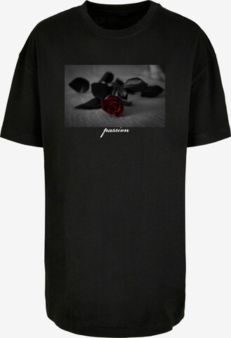Mister Tee Shirt 'Passion Rose' in Zwart: voorkant