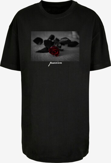 Maglietta 'Passion Rose' Mister Tee di colore grigio / rosso vino / nero / bianco, Visualizzazione prodotti