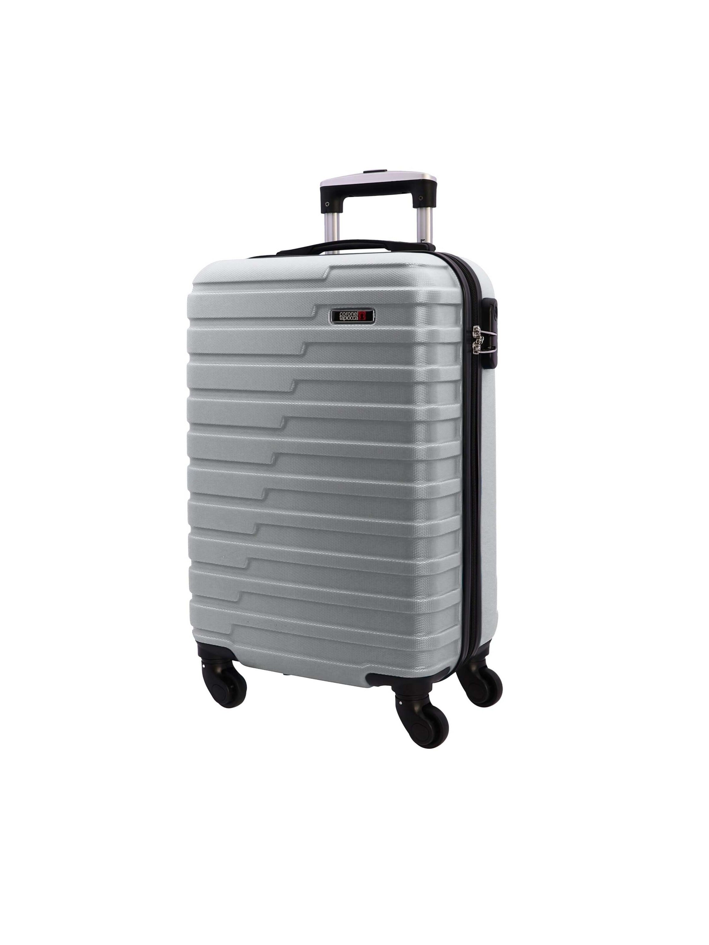 Coronel Tapioca - Carrito 'Coronel Tapioca - Maletas de Viaje Cabina - Maleta Cabina - Maletas de Viaje - Apta para Ryannair- Trolley Equipaje para Avion Resistente con 4 Ruedas de 360º y candado' en plata: frente