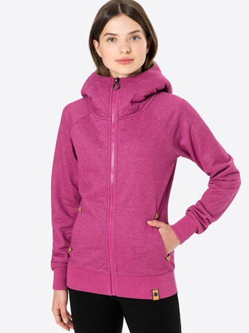 Fli Papigu Zip-Up Hoodie 'The baddest Thing' in Purple: front