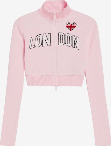 Cardigan Bershka en rose : devant