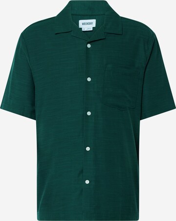 WEEKDAY Button Up Shirt in Green: front