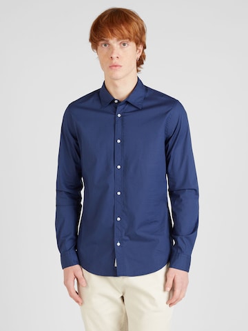 Coupe slim Chemise 'Essential' SCOTCH & SODA en bleu : devant