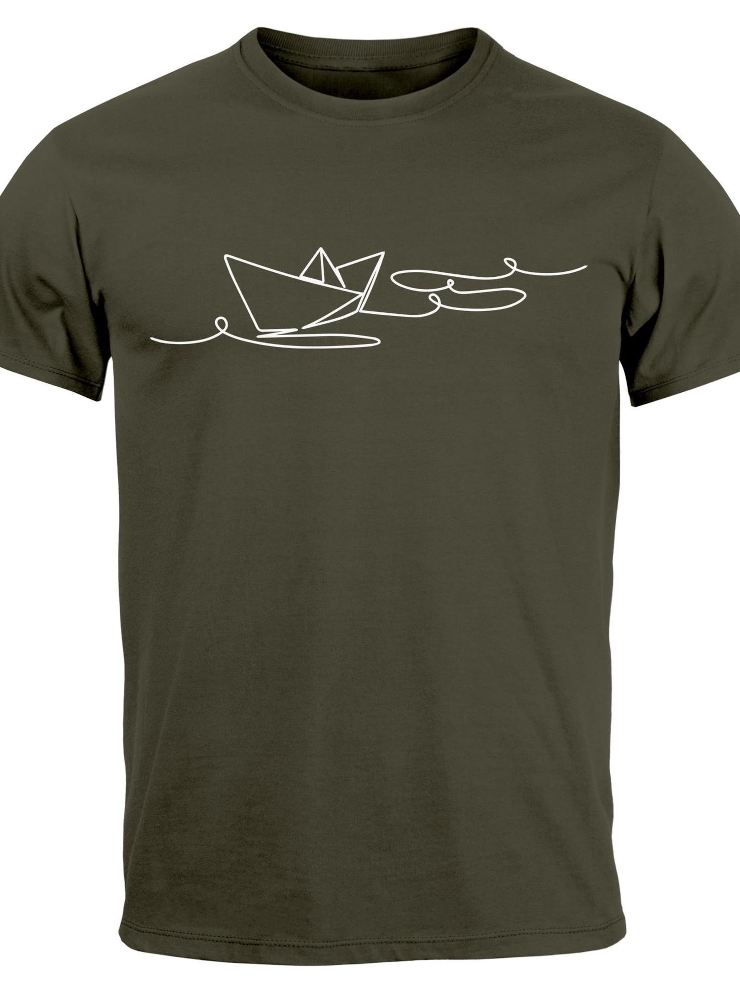 Neverless Shirt 'Paperschiff' in Green