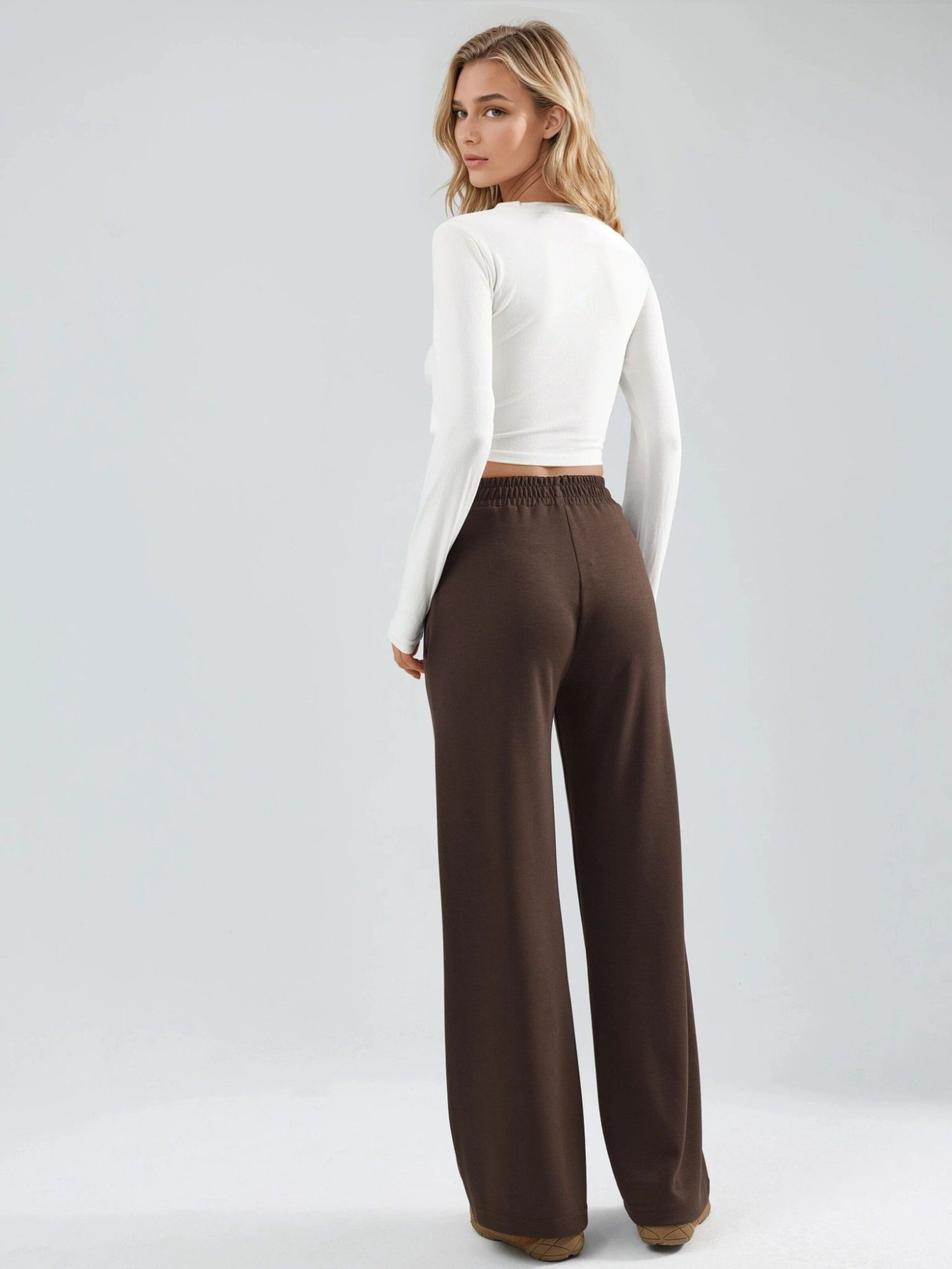 Hiccup Wide leg Broek in Bruin
