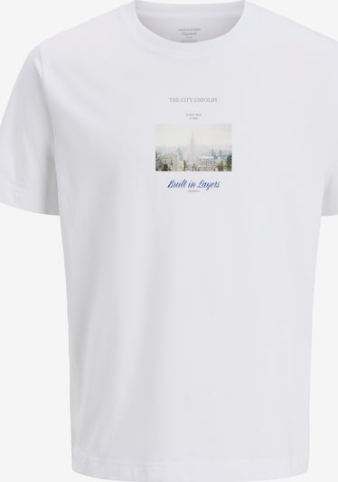 Maglietta 'JORFREDERIKSBERG' in S JACK & JONES di colore blu / grigio chiaro / bianco, Visualizzazione prodotti
