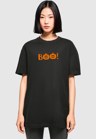 Maglia extra large 'Halloween - Boo Pumpkin' di Merchcode in nero: frontale