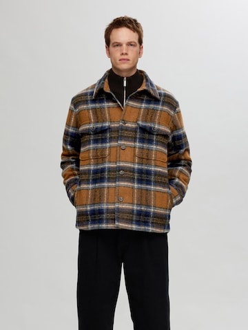 SELECTED HOMME Between-season jacket 'Archive' in Brown: front