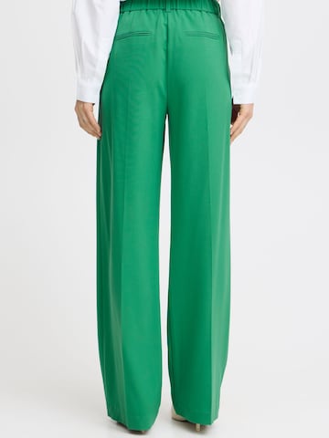 Wide leg Pantaloni con piega frontale 'Danta' di b.young in verde