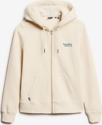 Superdry Zip-Up Hoodie 'Essential' in Beige: front