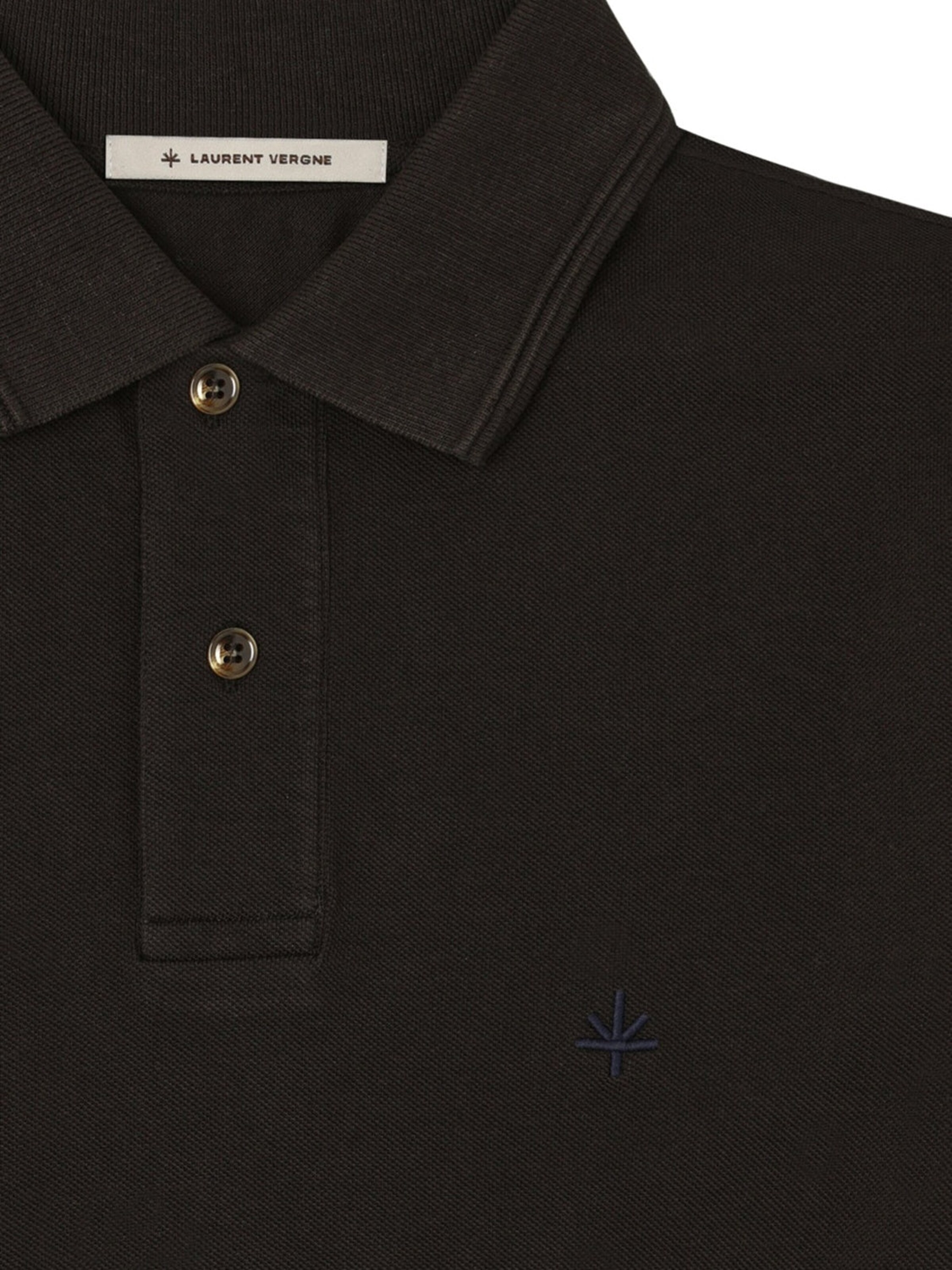 Laurent Vergne Shirt 'Hugo Cotton Pique Polo in Brown' in Brown