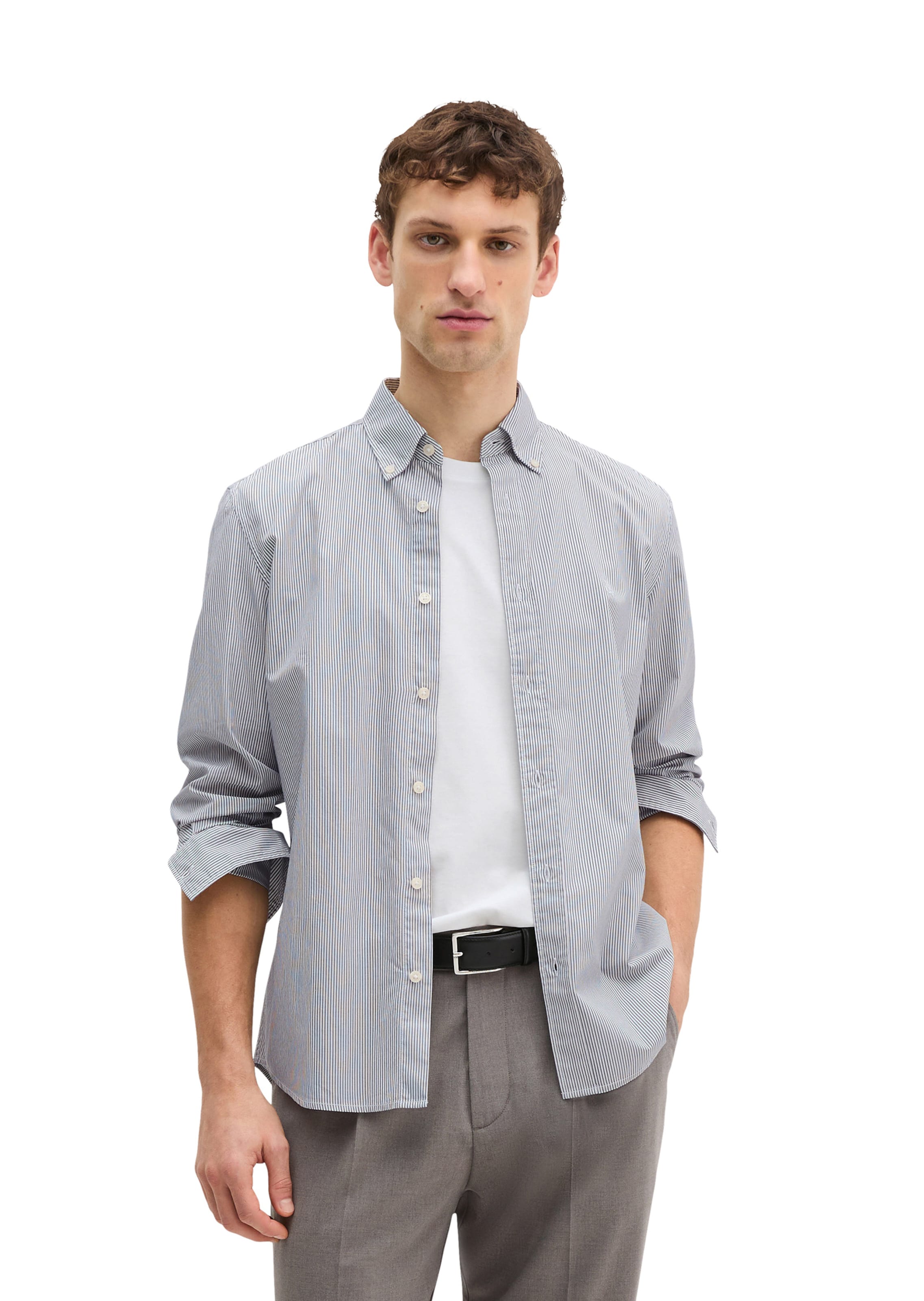 Marc O'Polo Regular Fit Hemd in Grau: Vorderseite