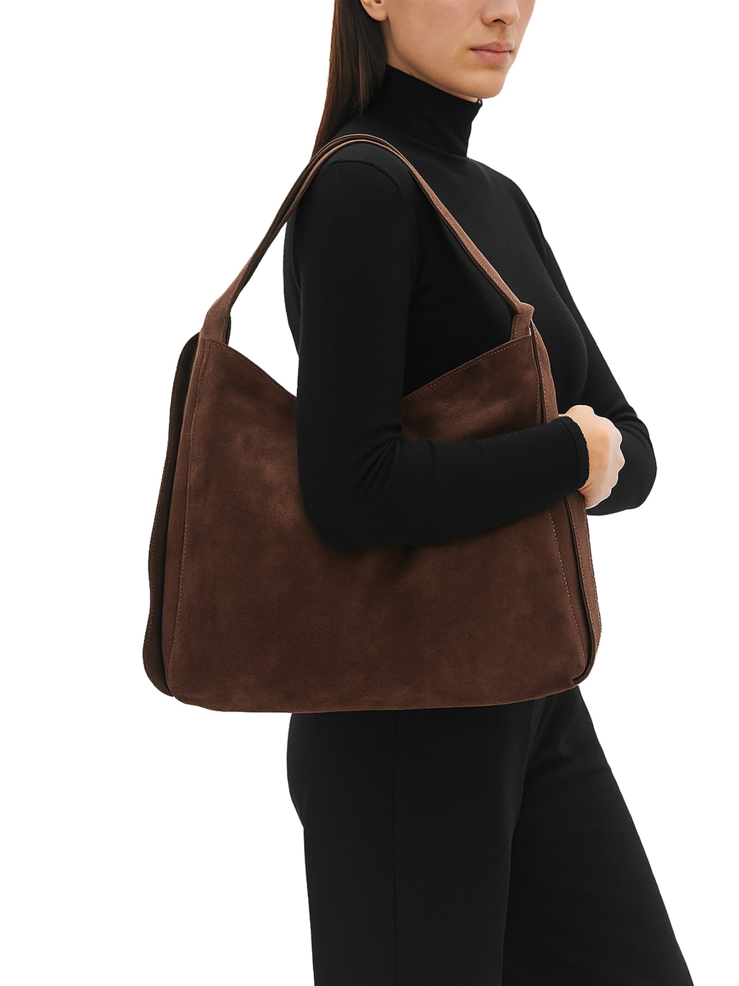 Borsa a spalla di Gave Lux in marrone: frontale