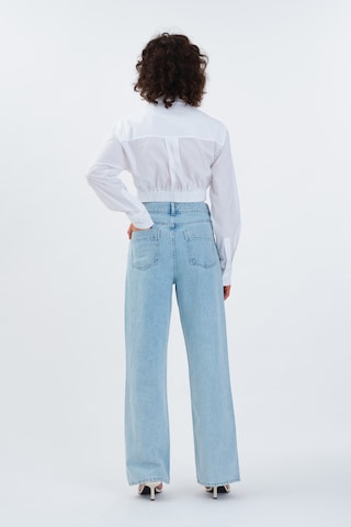 Wide Leg Jean 'Freda' Aligne en bleu