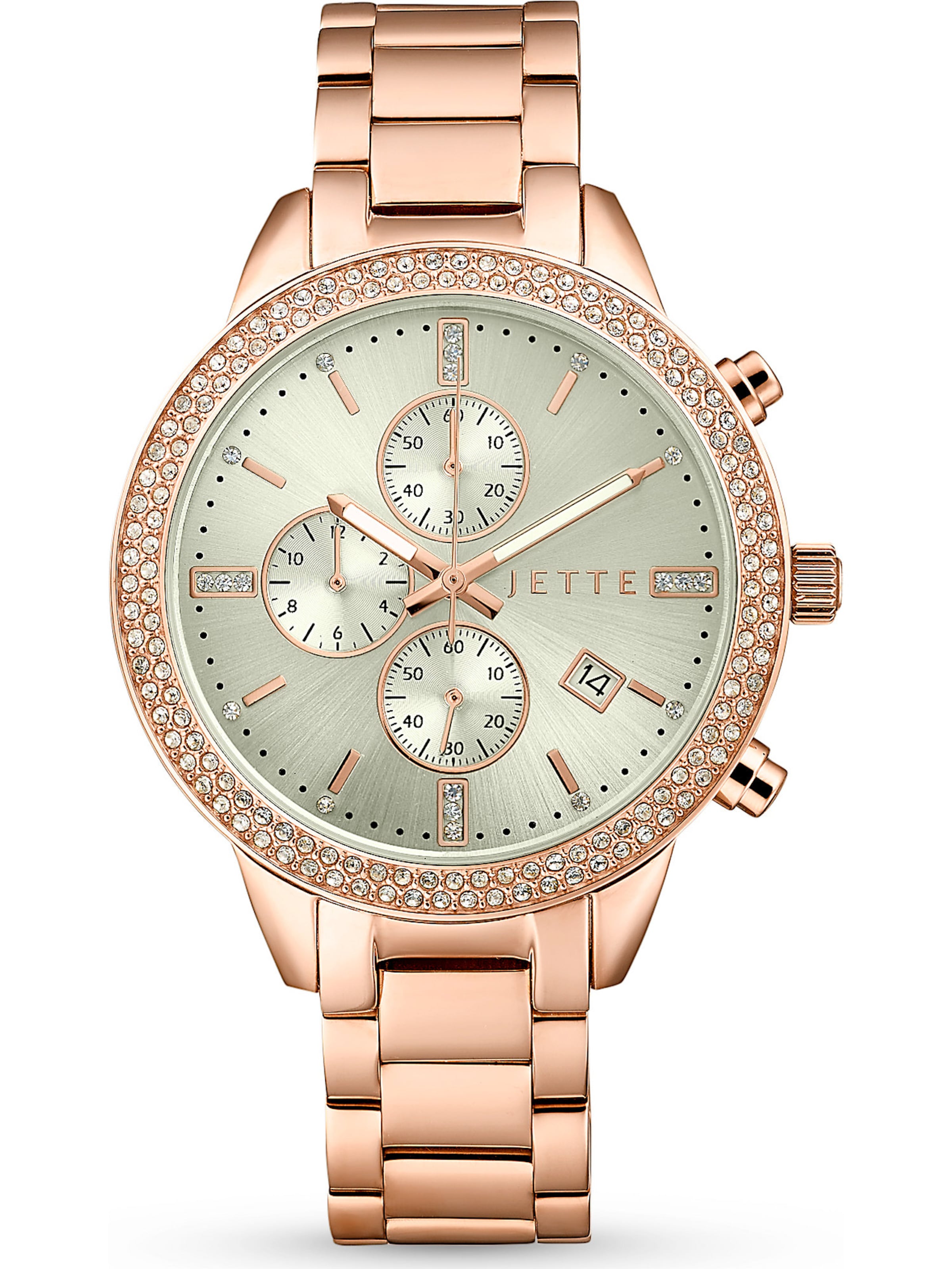 JETTE Analoguhr in Pink: Vorderseite