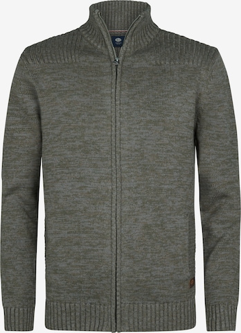 Petrol Industries Strickjacke 'Sleeping Bear' in Grau: Vorderseite