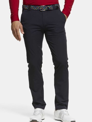 MEYER Slimfit Chino 'Augusta' in Blauw: voorkant