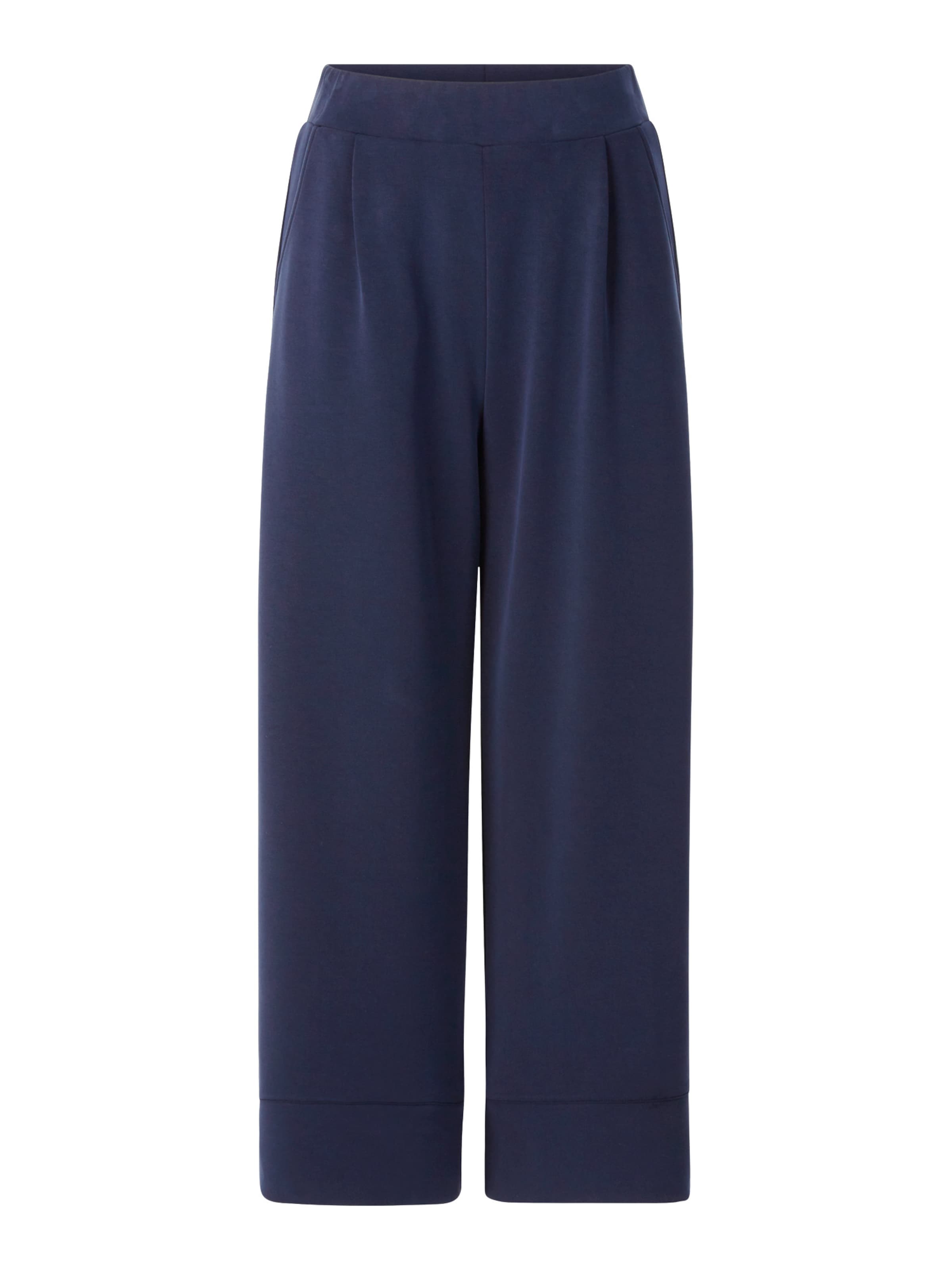 Rich &amp; Royal Wide leg Bandplooibroek in Blauw: voorkant