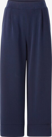 Rich & Royal Wide leg Pleat-Front Pants in Blue: front