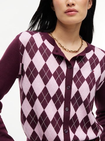 Tommy Jeans - Casaco de malha 'Ess' em roxo