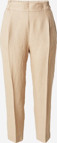 Sisley Regular Pleated Pants in Beige: front