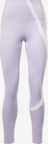 Skinny Pantalon de sport 'Vector' Reebok en violet : devant